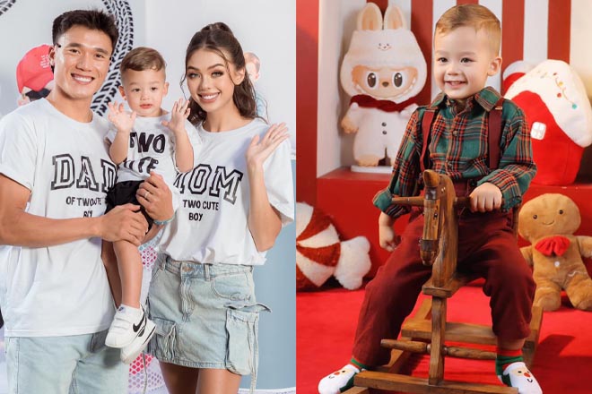 Phát sốt ngoại hình con trai lai Tây của Bùi Tiến Dũng, cứ lộ diện là dậy sóng khắp MXH