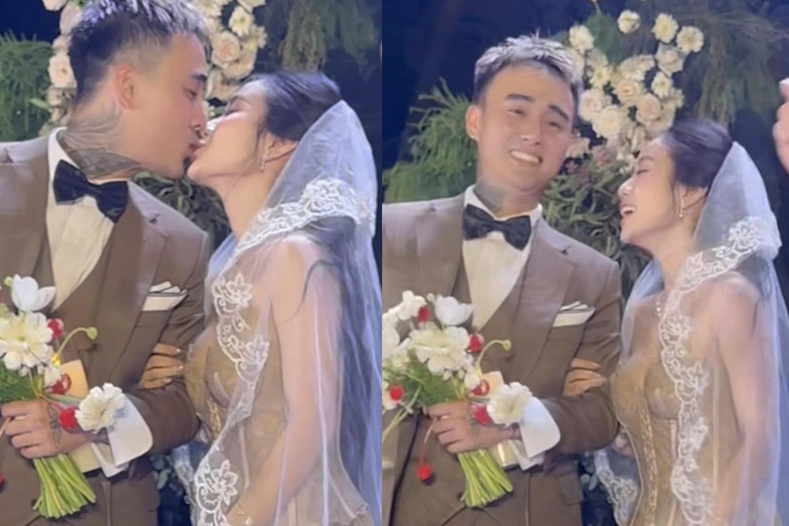 Đạt G - Cindy Lư hoá thành cô dâu chú rể, khoá môi đầy ngọt ngào