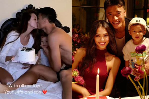 Lộ ảnh đỏ mặt vợ chồng Bùi Tiến Dũng trên giường, nhan sắc mẫu Tây gây sốc