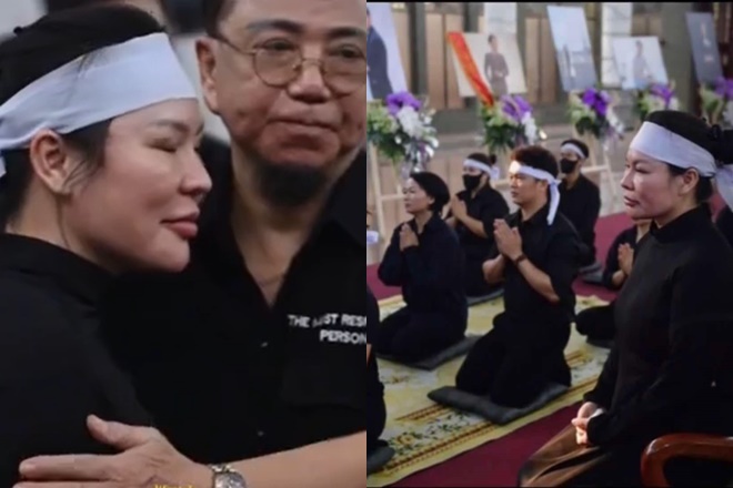 Vợ Quý Bình tiều tụy, khắc khổ sau 3 ngày lo hậu sự cho chồng