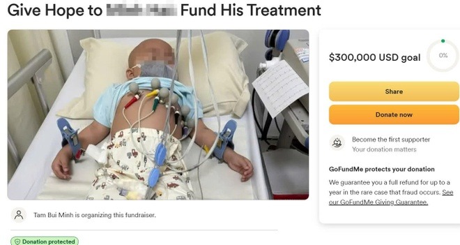 Xôn xao bài kêu gọi ủng hộ 7 tỷ cho Bắp ở trang GoFundMe, sốc danh tính người gây quỹ