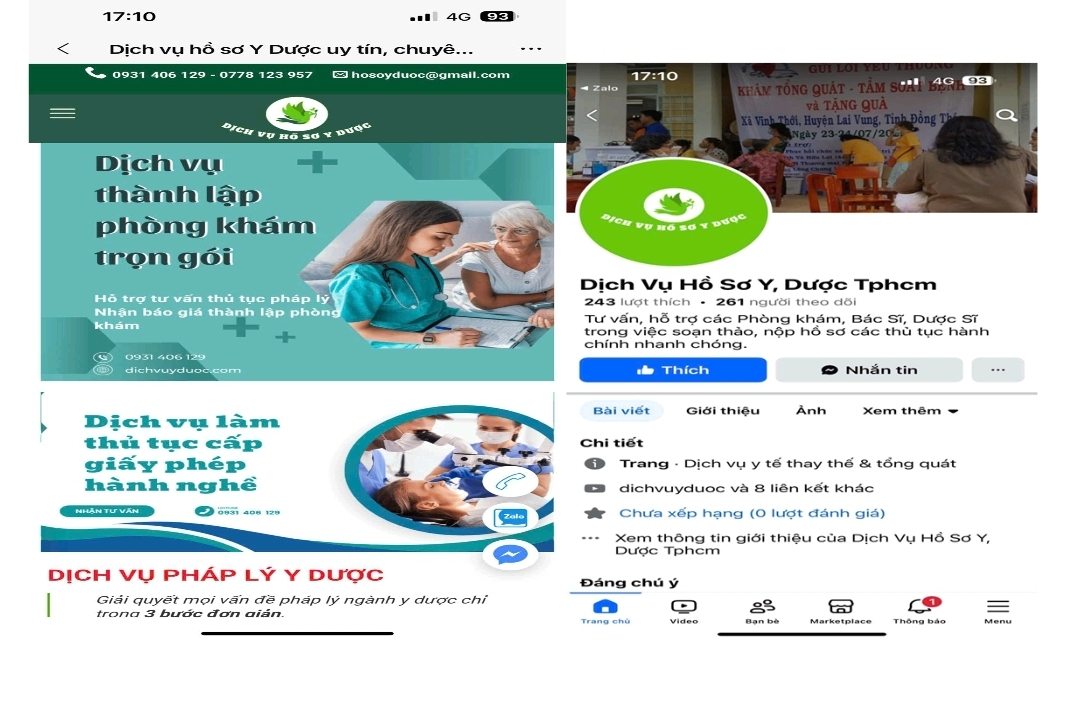 TPHCM Phát hiện trang mạng xã hội sử dụng hình ảnh của Sở Y tế để quảng cáo dịch vụ pháp lý y dược