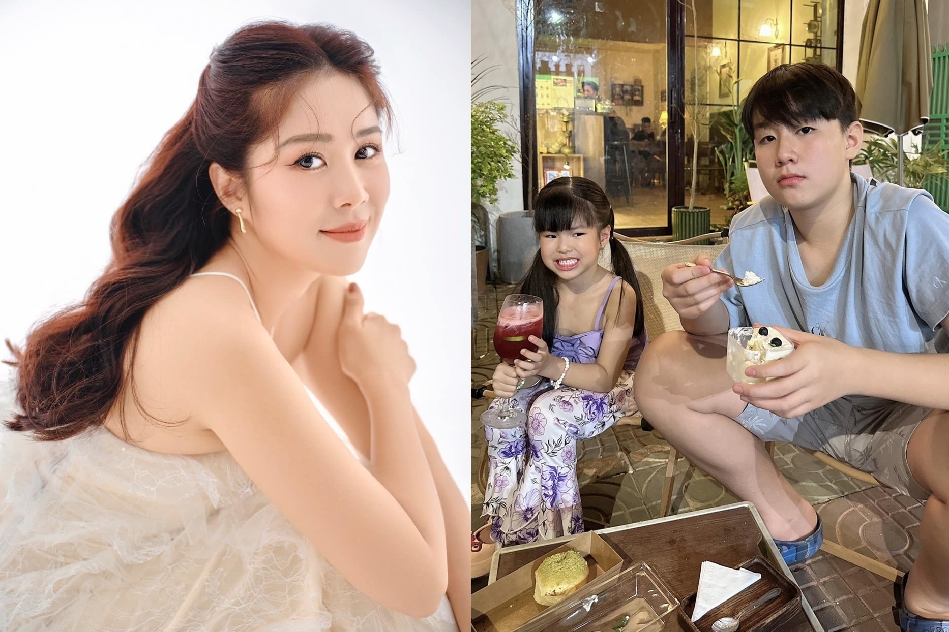 Hai con Lê Phương thừa hưởng nhiều nét đẹp từ mẹ