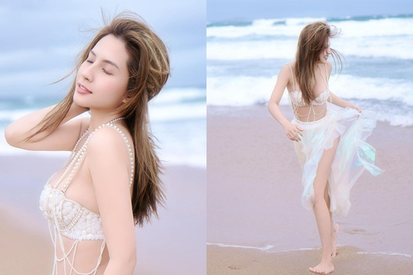 Thiên An khoe đôi gò bồng đảo mướt mắt với bikini tí hon