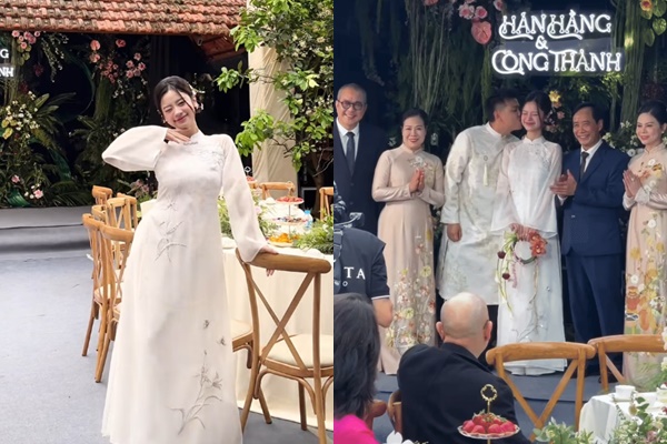 Hàn Hằng lộ bụng lùm lùm nghi bầu bí trong ngày ăn hỏi