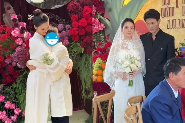 Mỹ nhân VTV bầu bí vẫn xinh đỉnh chóp ở đám cưới, con trai lớn lộ diện gây chú ý