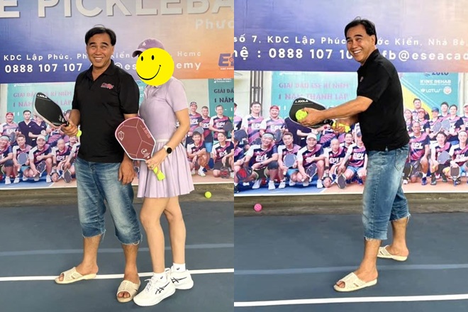 Quyền Linh gây tranh cãi với trang phục không giống ai khi ra sân pickleball