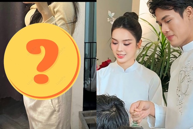 Quỳnh Lương tung ảnh bầu 5 tháng nét căng sau màn giấu bụng cực khéo ở đám cưới