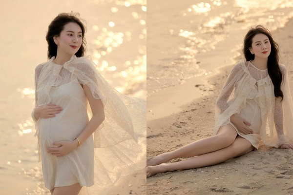 Mai Ngọc khoe ảnh bầu ở tháng cuối thai kì, phát sốt nhờ chi tiết này