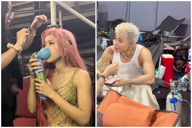 Loạt sao Việt kiệt sức, phải thở oxy sau ánh đèn sân khấu