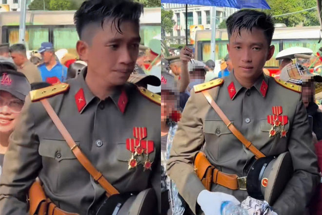 Thái độ lạ của chiến sĩ Lê Hoàng Hiệp khi bị fans vây kín xin chụp ảnh chung