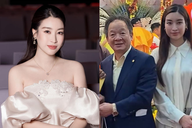 Đỗ Mỹ Linh hiếm hoi xuất hiện bên bầu Hiển, cách đối xử bố chồng với con dâu gây sốt