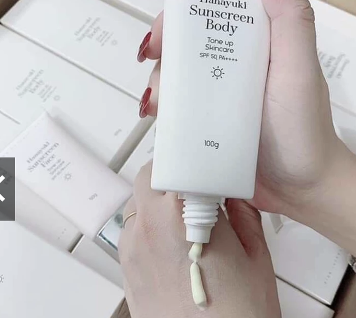Thu hồi toàn quốc kem chống nắng Hanayuki Sunscreen Body 
