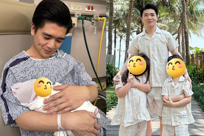 Con trai bầu Hiển bất ngờ khoe lên chức bố lần 3, tò mò danh tính mẹ của 3 rich kid nhí