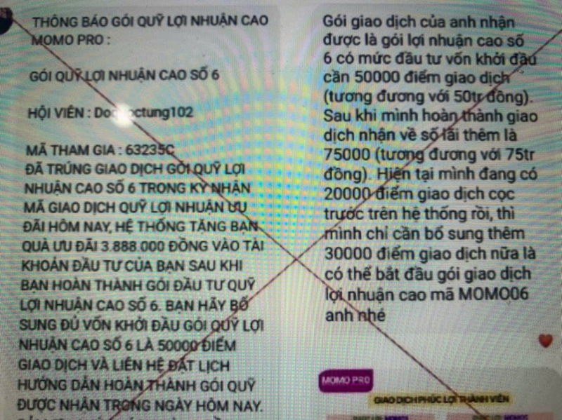 Sập bẫy ứng dụng MoMo Pro giả mạo, nhà đầu tư mất trắng hơn 300 triệu đồng