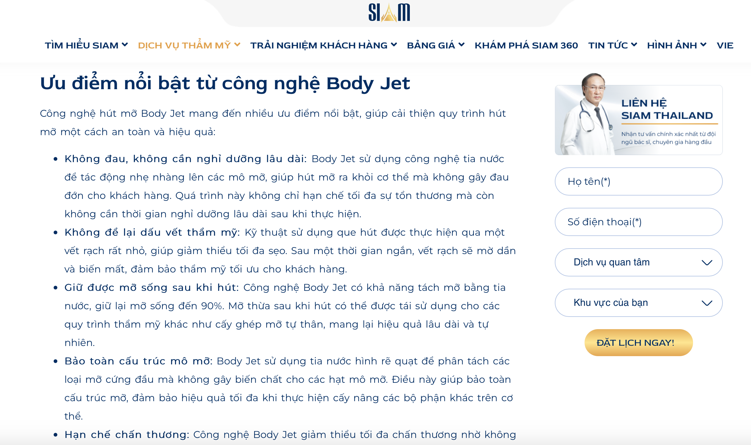 Khách hàng bức xúc khi sử dụng dịch vụ hút mỡ Body Jet tại Bệnh viện thẩm mỹ SIAM Thailand