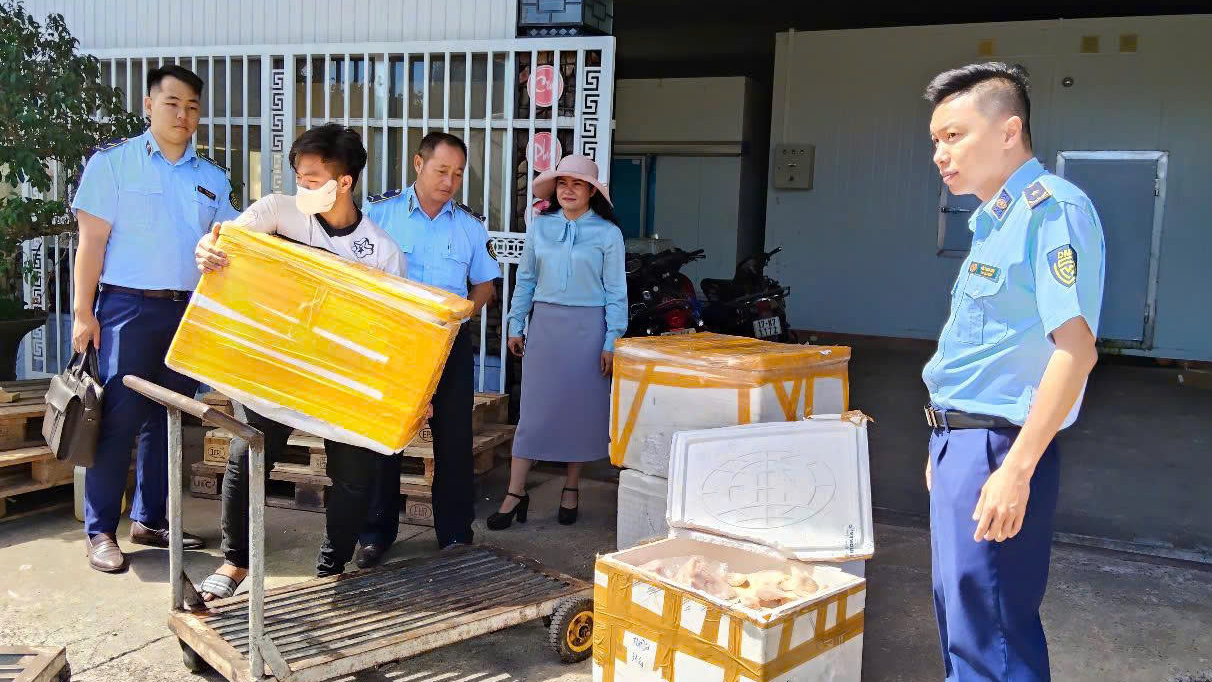 Lâm Đồng Tiêu hủy hơn 450 kg thực phẩm đông lạnh không rõ nguồn gốc