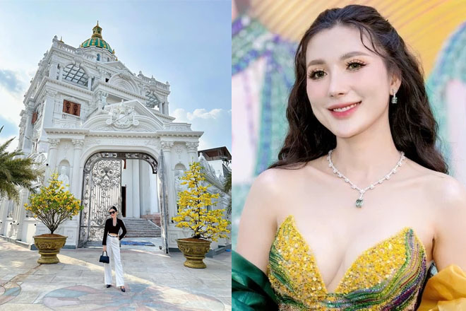 Choáng ngợp ảnh cận biệt thự 500 tỷ siêu to của Ngân Collagen trước ồn ào sống phông bạt 