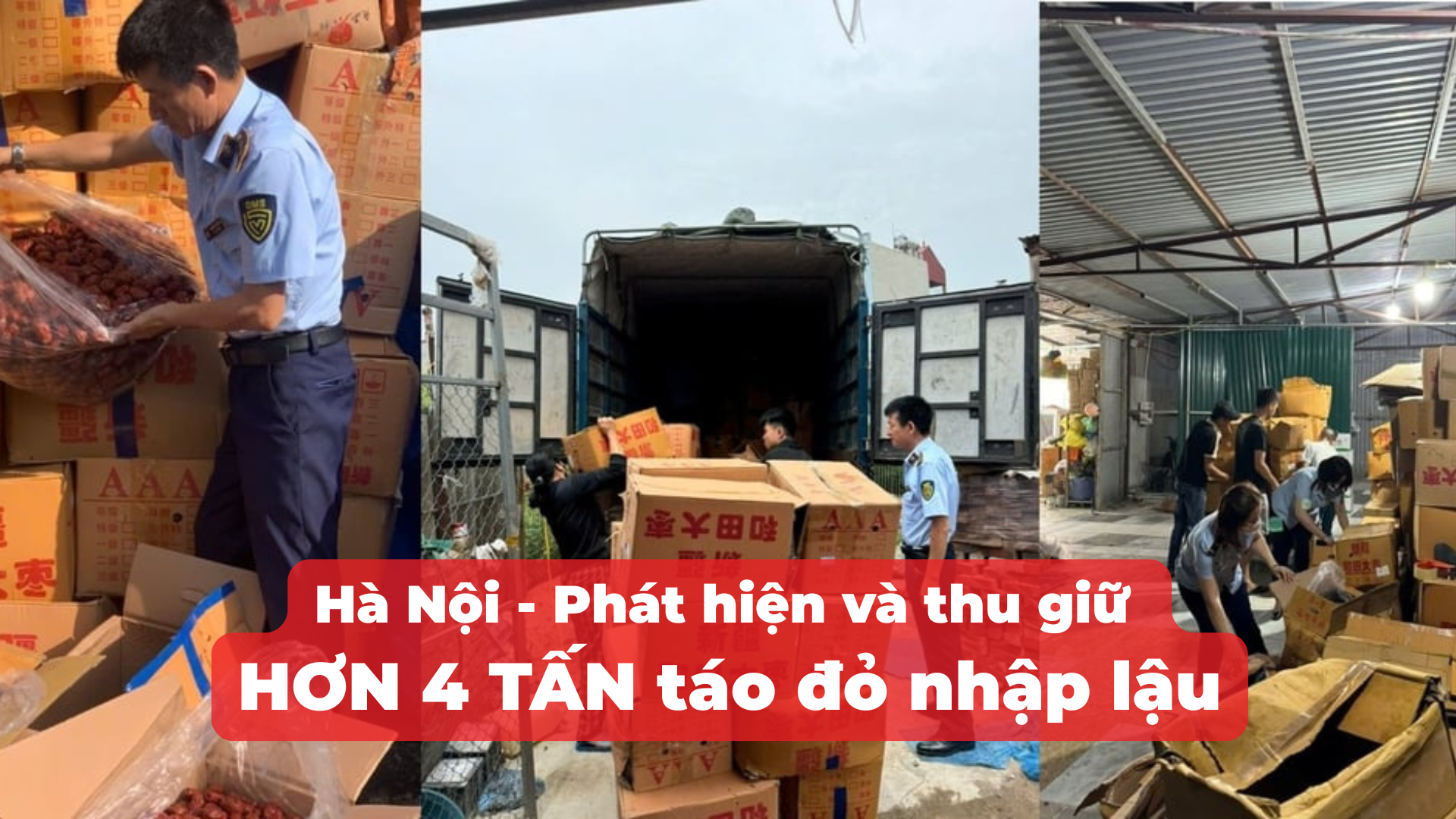 Hà Nội Phát hiện và thu giữ hơn 4 tấn táo đỏ nhập lậu 