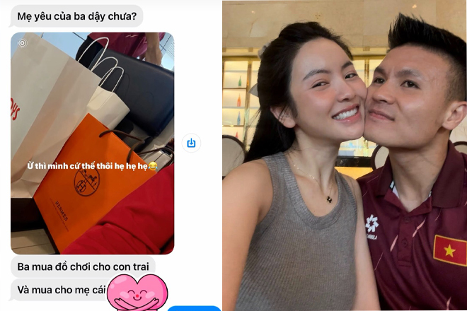 Chu Thanh Huyền gây tranh cãi khoe túi Hermes chồng tặng sau trận tuyển Việt Nam thua sốc