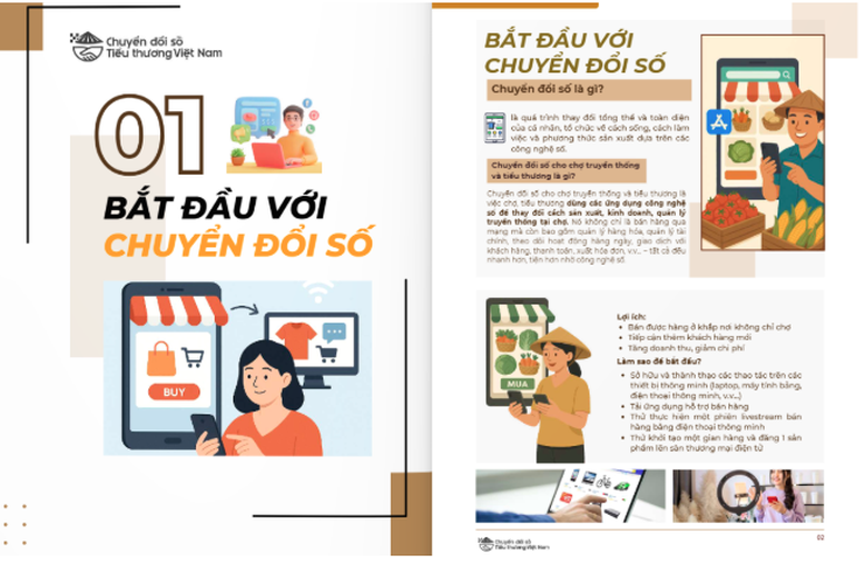Ra mắt Sổ tay hướng dẫn chuyển đổi số tiểu thương chợ truyền thống