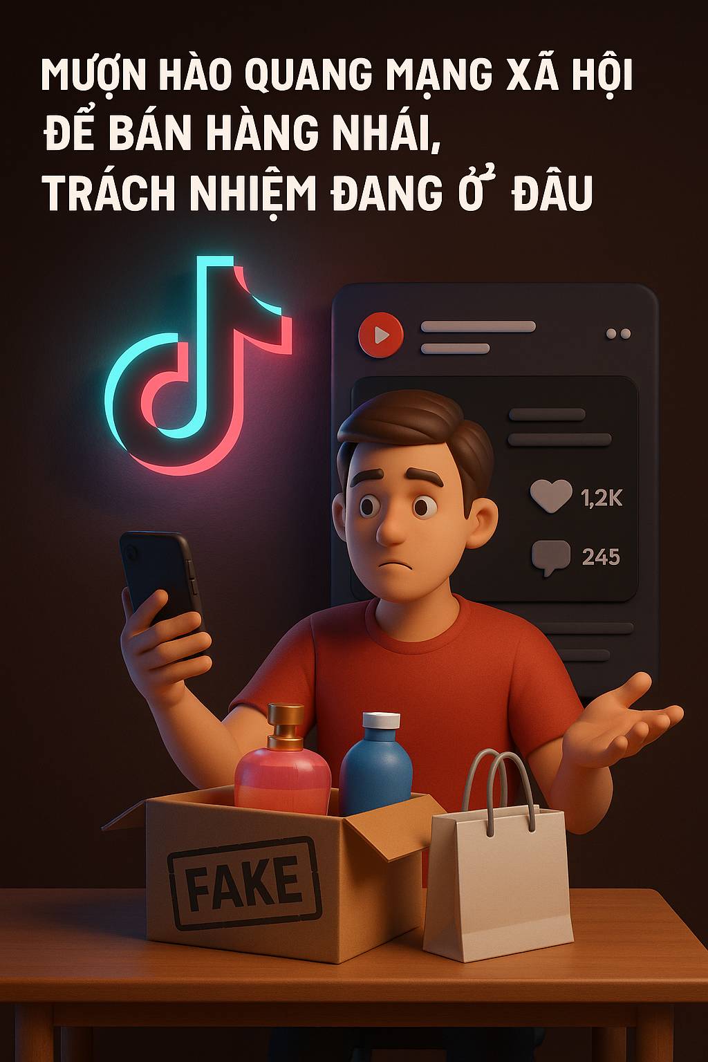 Mượn hào quang nền tảng số để bán hàng nhái Cuộc chơi lừa dối dưới ánh đèn sân khấu ảo