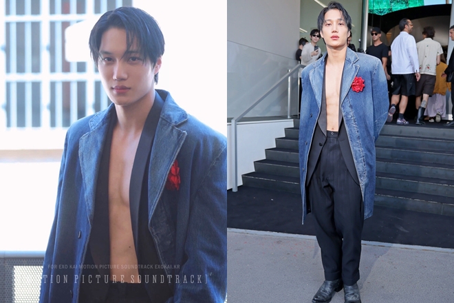 KAI (EXO) khoe cơ bụng 6 múi gây náo loạn show thời trang tại Ý