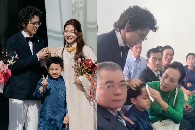 Xúc động cảnh gia đình chồng yêu thương con trai riêng của hot mom Diệp Lê