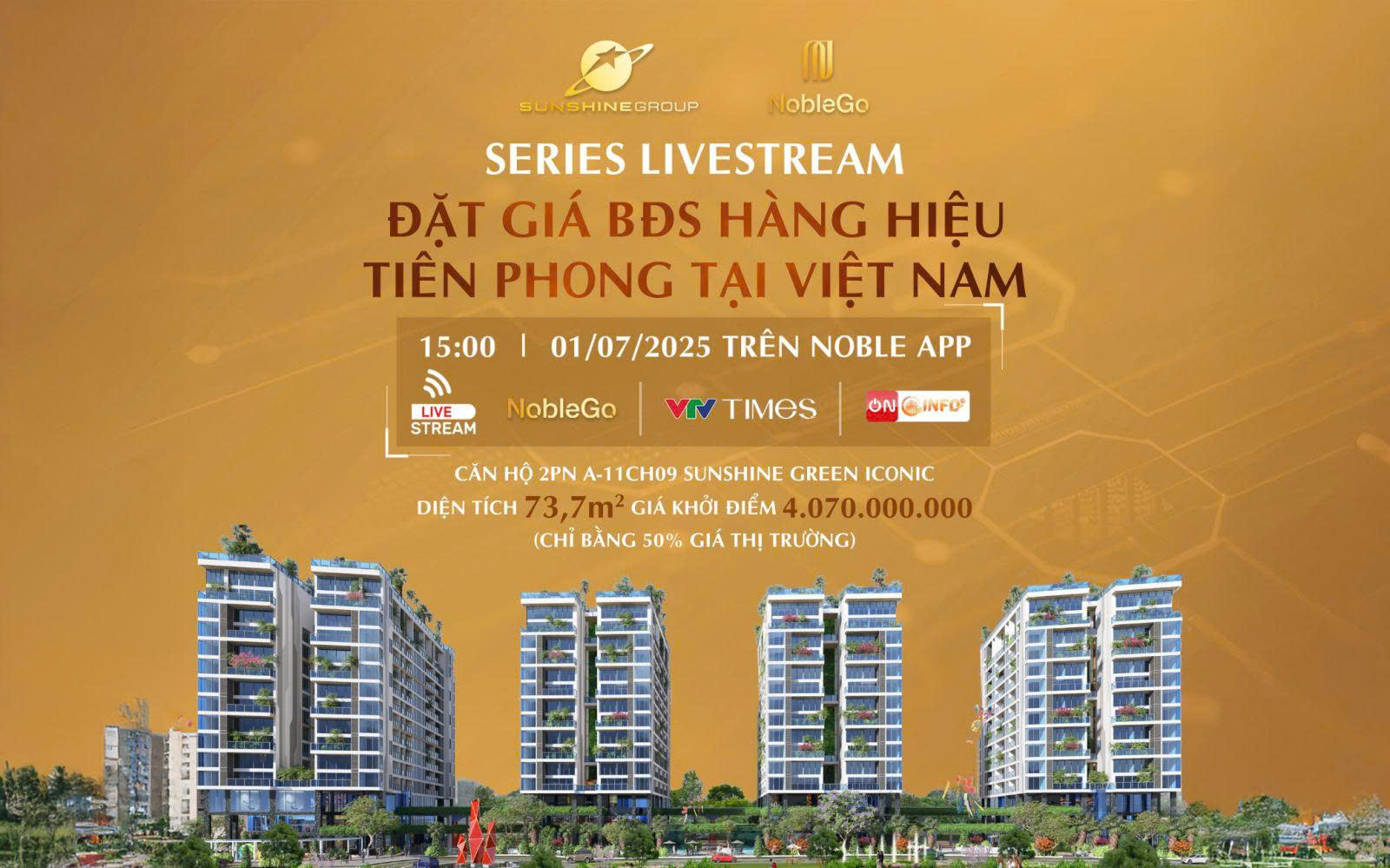 Sunshine Group livestream mở bán căn hộ giá chỉ bằng một nửa thị trường