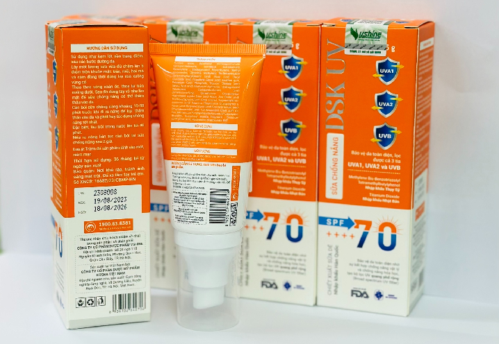 Đình chỉ lưu hành, thu hồi lô sản phẩm Sữa chống nắng DSK UV