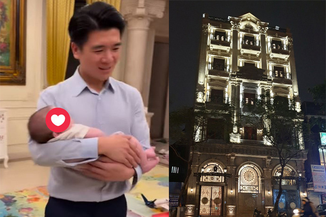 Anh chồng Đỗ Mỹ Linh khoe ảnh chăm con, trượt tay để lộ ảnh hiếm trong biệt phủ triệu đô