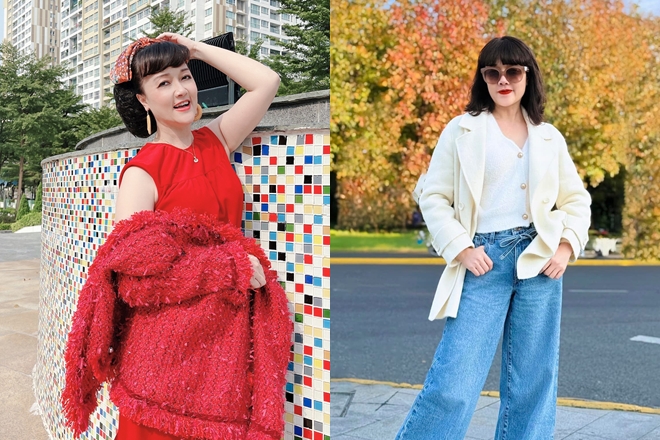 Nghệ sĩ Vân Dung 49 tuổi vẫn thích mặc trang phục màu mè