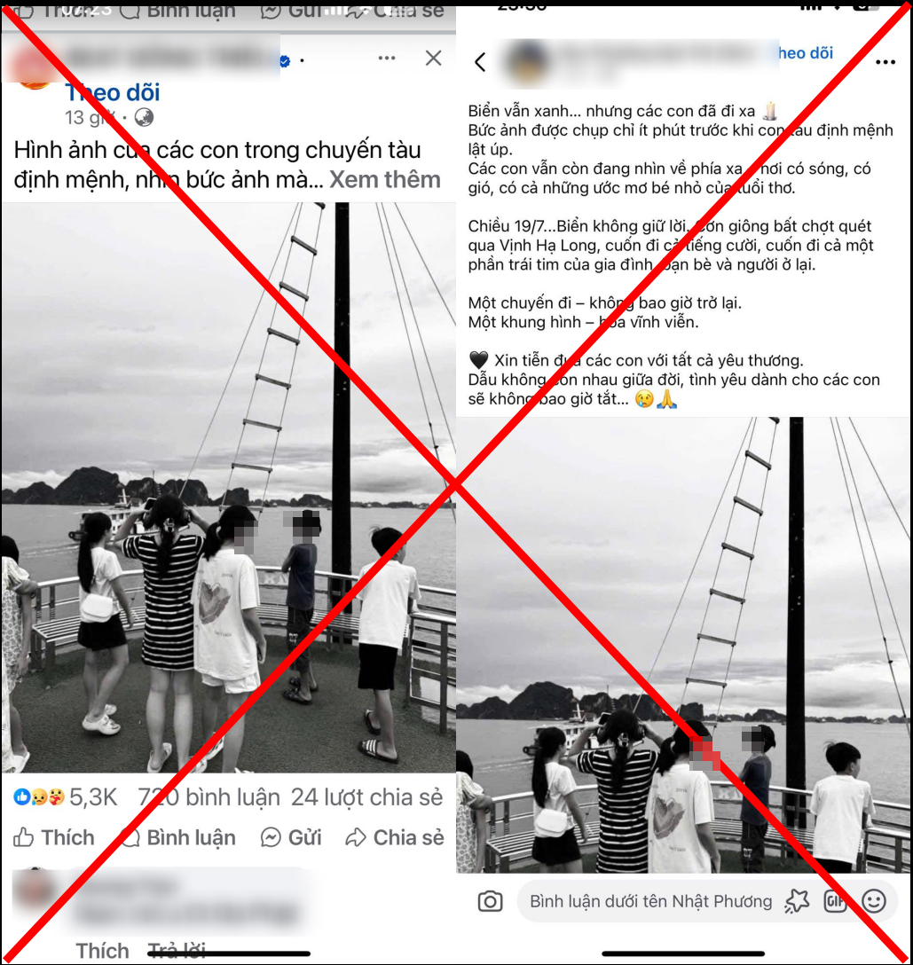 Sự thật bức ảnh ghi lại khoảnh khắc cuối cùng của các em nhỏ vụ lật tàu Hạ Long