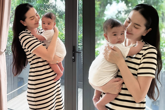 MC Mai Ngọc để lộ ngoại hình thật trong loạt ảnh bị chụp lén cùng con trai