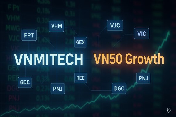 Dự báo thành phần hai bộ chỉ số mới cổ phiếu nào sẽ dẫn dắt VN50 Growth và VNMITECH