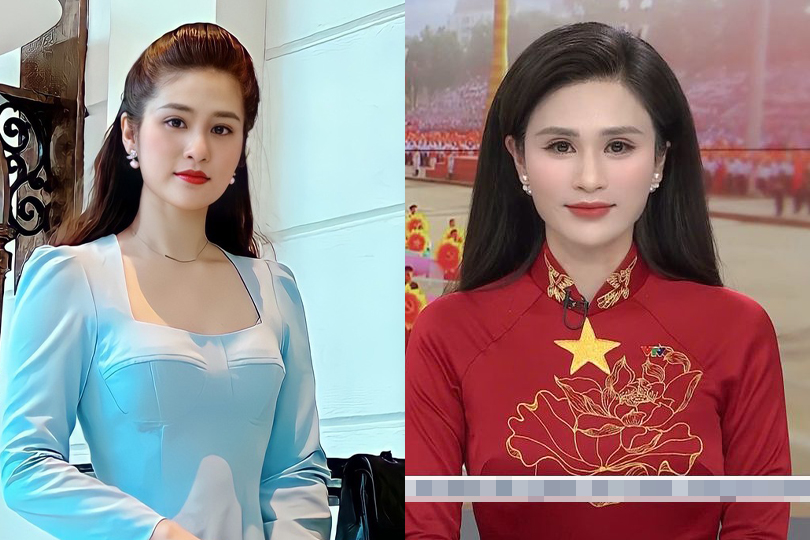 Profile khủng của nữ BTV đang gây sốt khi diện trang phục áo dài đỏ dẫn bản tin Thời Sự tối 29