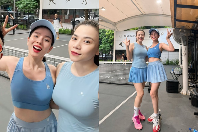 Lệ Quyên lộ vóc dáng thật trên sân pickleball
