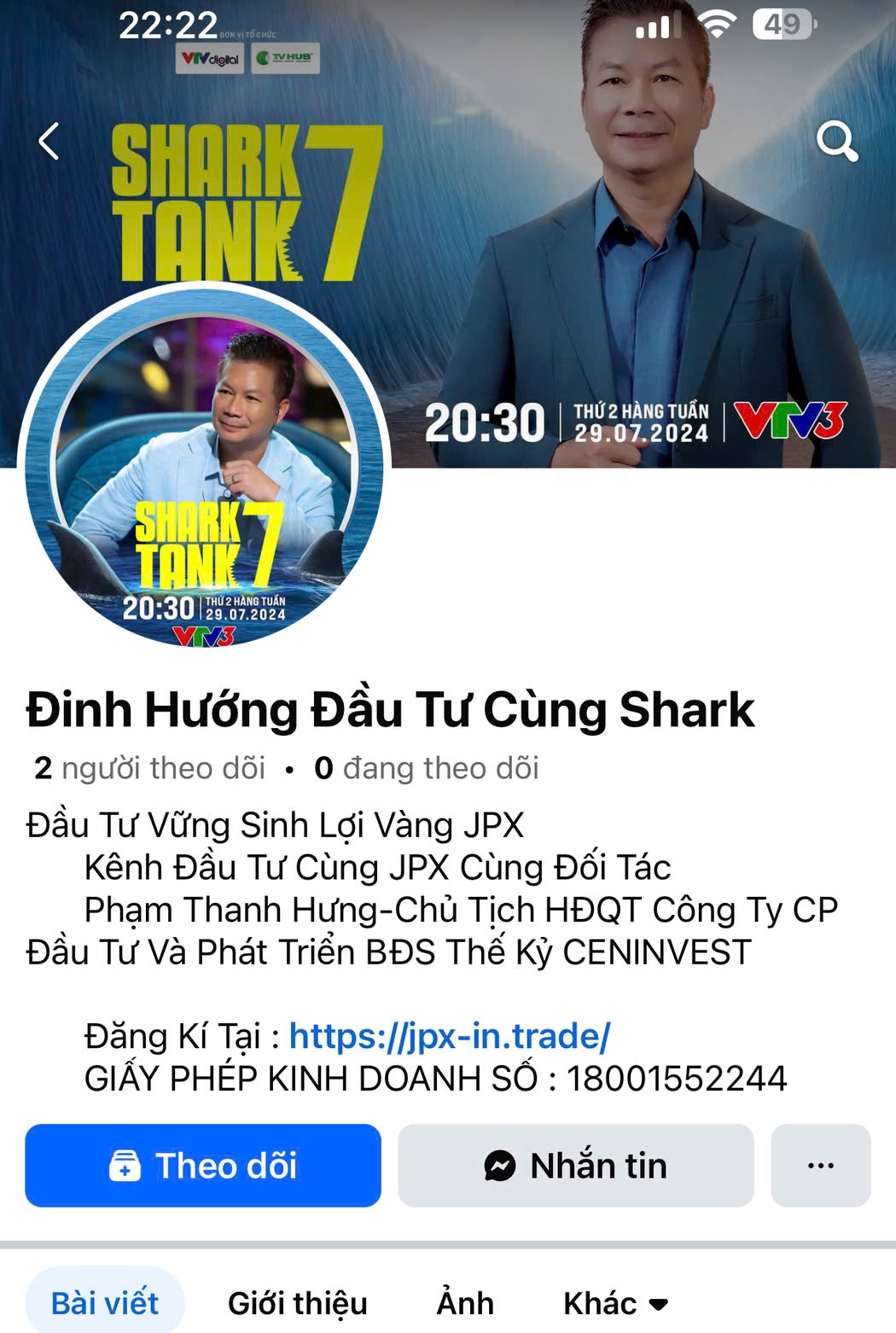 Fanpage giả mạo “Shark” bủa vây nhà đầu tư