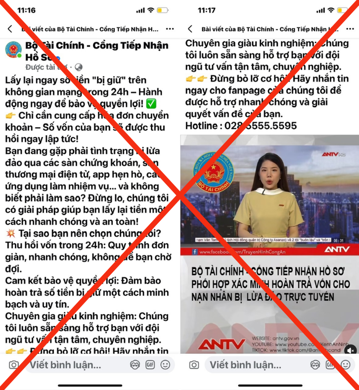 Cảnh báo giả mạo Facebook Bộ Tài chính để lừa đảo