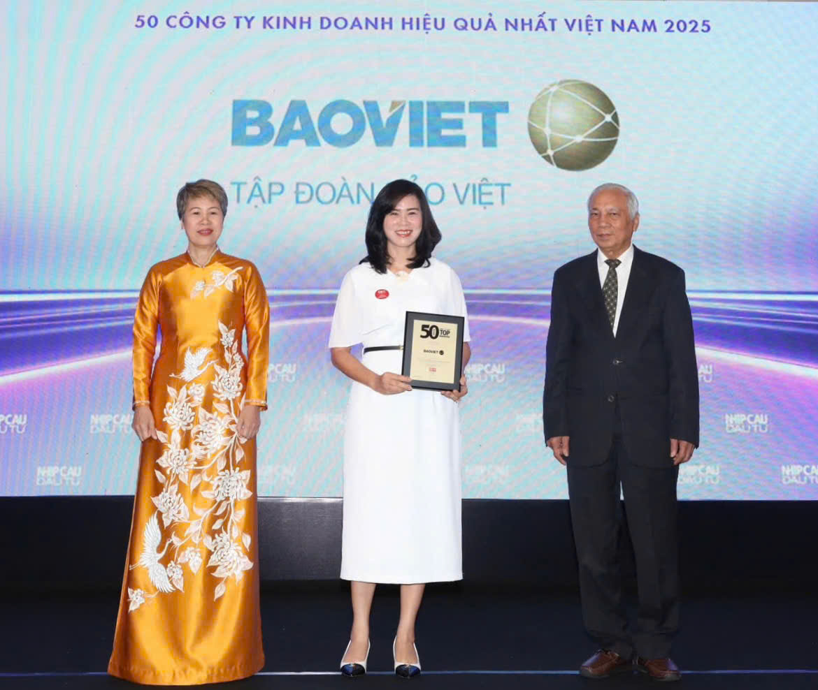 Bảo Việt (BVH) Top 50 Công ty kinh doanh hiệu quả nhất Việt Nam 2025