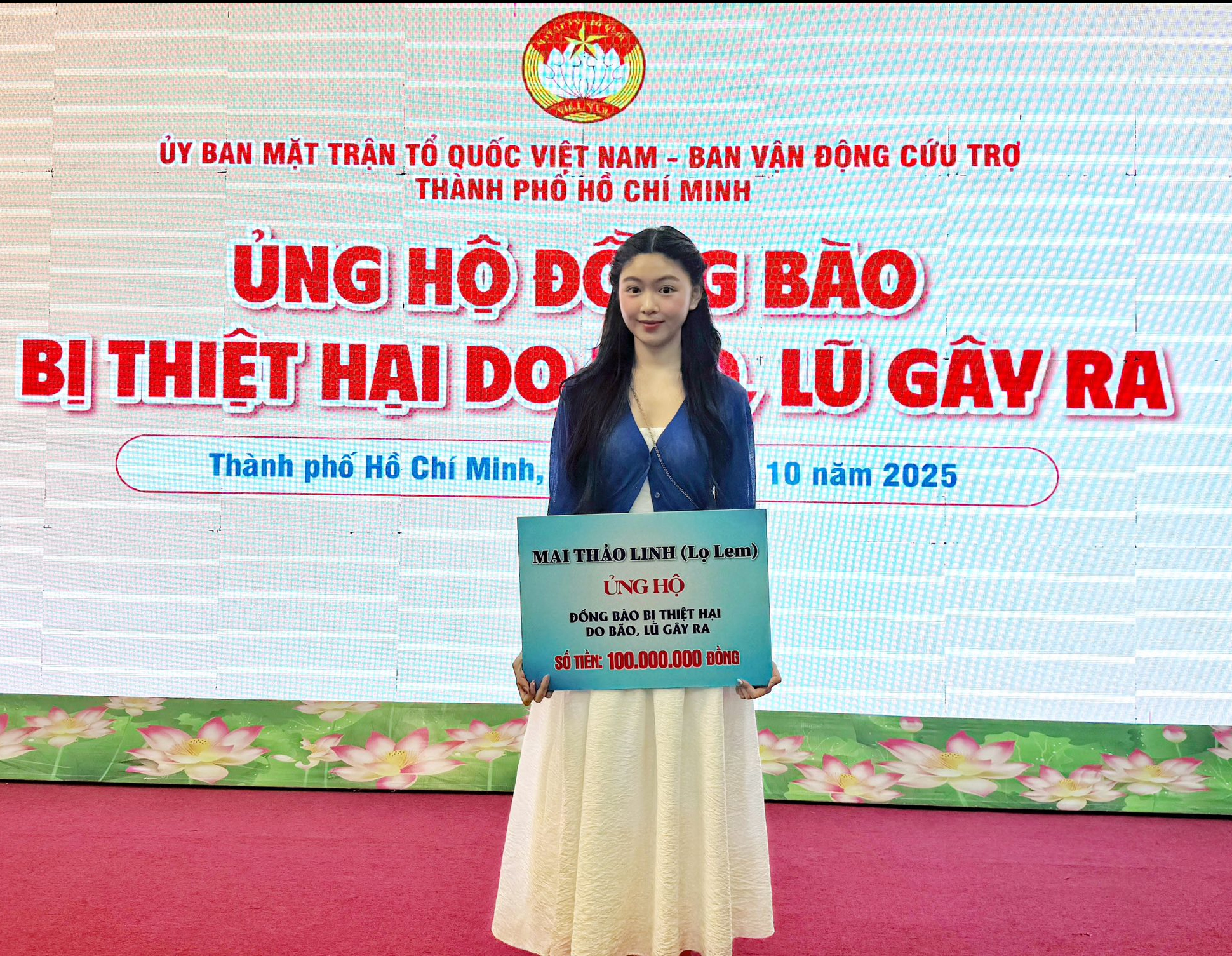 Con gái MC Quyền Linh vừa xinh giỏi kiếm tiền, ủng hộ cả trăm triệu cho bà con vùng lũ