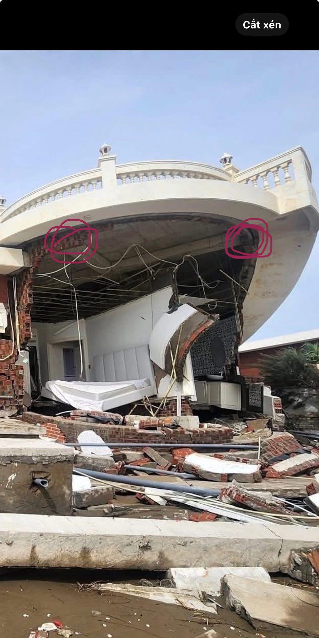 Khi bão làm việc thay biên bản kiểm tra công trình xây dựng biển tại Hà Tĩnh