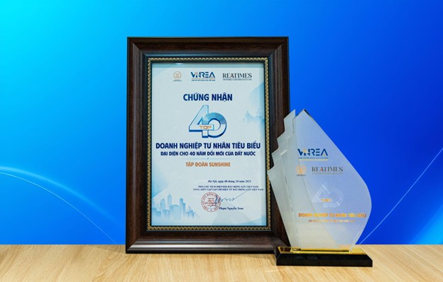 Sunshine Group được vinh danh trong Top 40 Doanh nghiệp tư nhân tiêu biểu đại diện cho 40 năm Đổi mới 