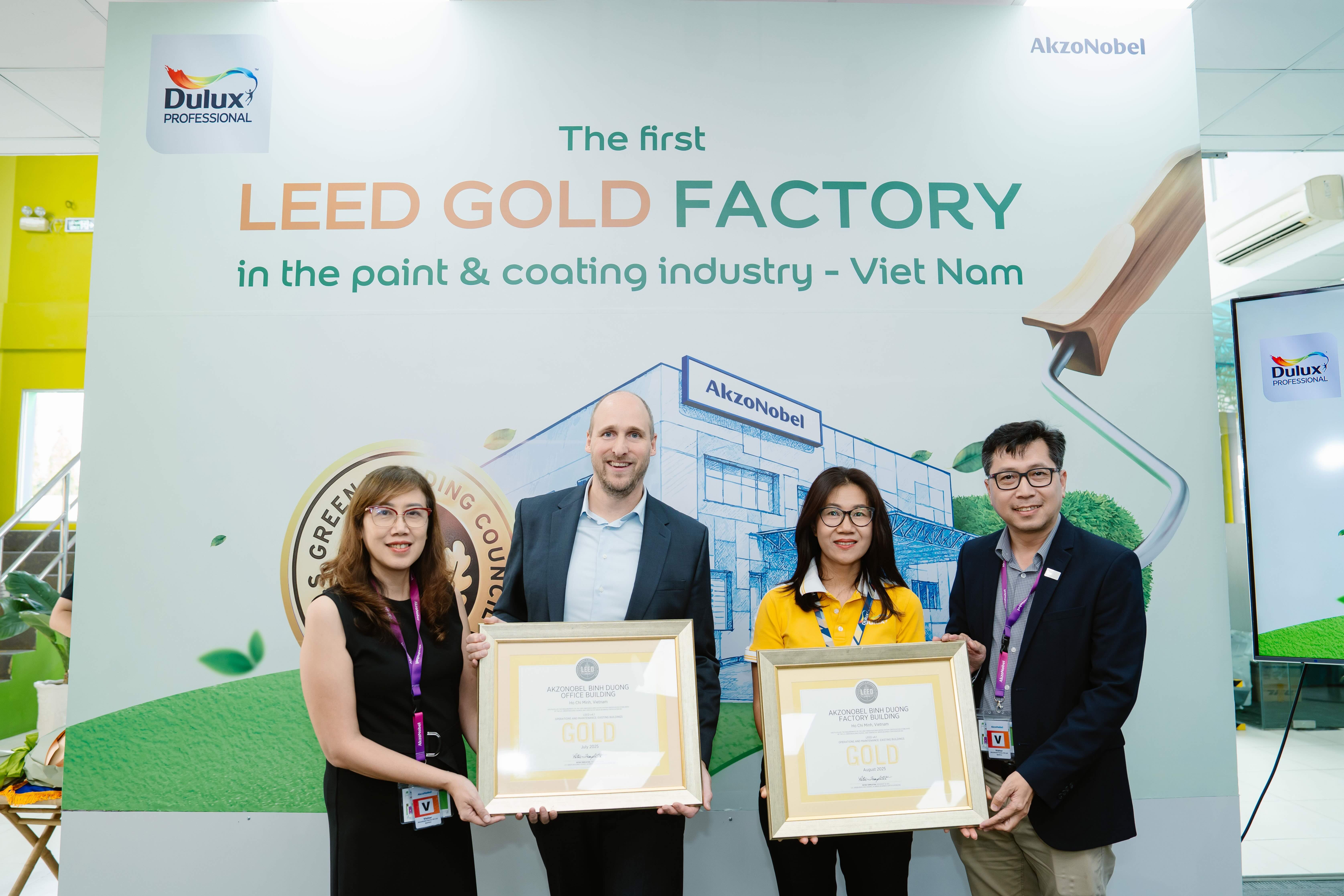 Nhà máy AkzoNobel tại Bình Dương nhận chứng chỉ LEED Gold từ Hội đồng Công trình Xanh Hoa Kỳ