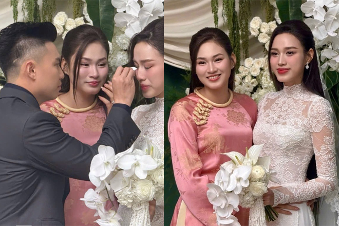 Chị gái sống kín tiếng lộ diện cực xinh đẹp trong đám cưới của Đỗ Thị Hà