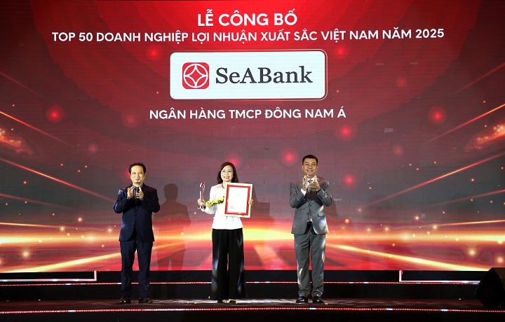 SeABank lần thứ 6 được vinh danh trong Top 50 doanh nghiệp có lợi nhuận xuất sắc nhất Việt Nam năm 2025 