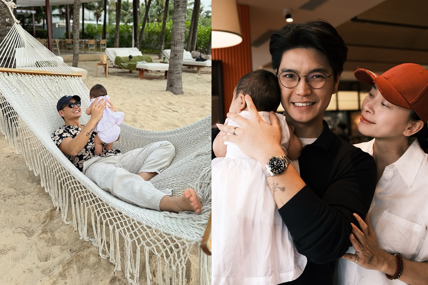 Ngô Thanh Vân đưa con gái 2 tháng tuổi đi du lịch, bố bỉm sữa Huy Trần được khen hết lời