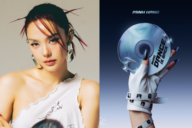 Minh Hằng đưa khoảnh khắc tặng CD nhạc dance cho anh trẻ vào sản phẩm mới