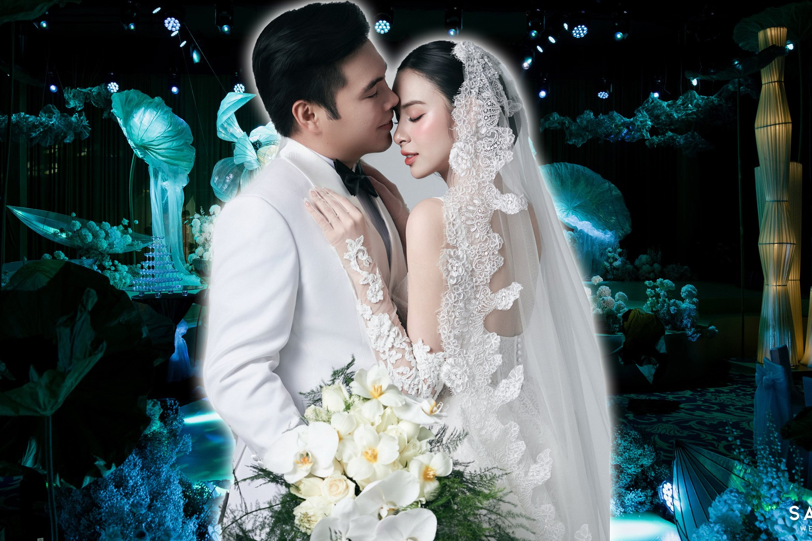 Choáng ngợp không gian tiệc cưới sang xịn của Hương Liên và chồng thiếu gia