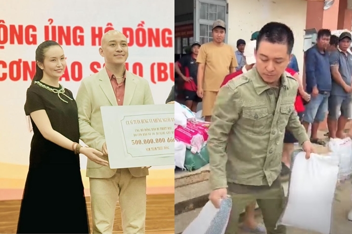 Tuấn Hưng đi cứu trợ bà con vùng lũ sau tang lễ của mẹ